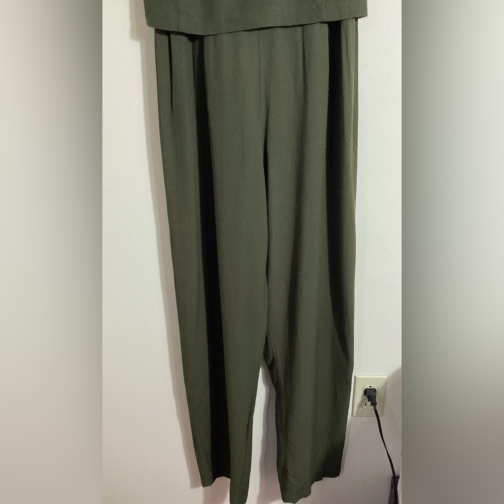 Vtg Old Money Jumpsuit Tie Back Waist M - Picture 7 of 16